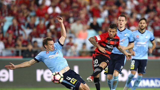 Eyes on the prize: Sydney FC defender Alex Wilkinson.