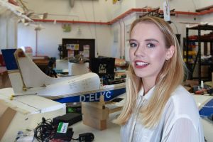 University of Sydney student Caroline Hamilton Smith at the school of aeronautical engineering. 