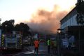 The scene of the fire at SKM Recycling in Cooloroo.