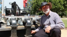 University of Melbourne senior lecturer in agriculture Graham Brodie with the microwave weeder. 