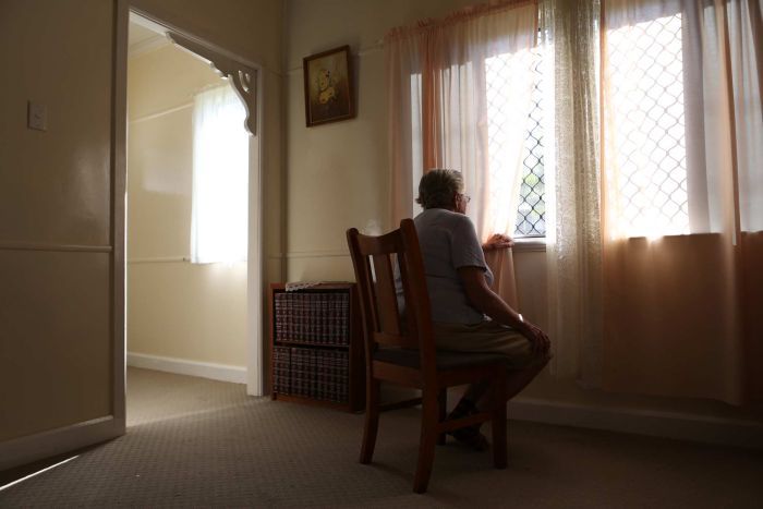 Elderly woman isolated