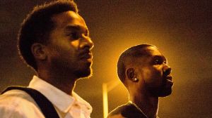 Andre Holland as Kevin and Trevante Rhodes as Black on Moonlight.