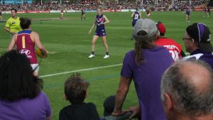 More than 10,000 people flocked to Fremantle Oval to watch the first Dockers AFLW home game.