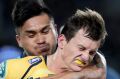 James Dargaville of the Brumbies is well and truly wrapped up.