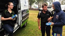 Salt Ministries volunteers speak to a man living rough in Nowra