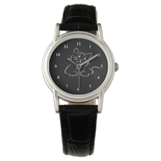 Cute White Kitty Cat Wrist Watch