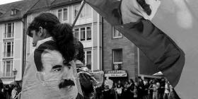 Wearing the flag of Ocalan