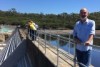 The reconstructive work at Porters Creek Dam and worker Laurie Andrew