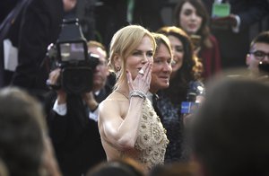 Nicole Kidman, left, and Keith Urban arrive at the Oscars on Sunday, Feb. 26, 2017, at the Dolby Theatre in Los Angeles.