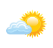 Mostly sunny