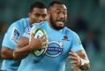 Hard man to stop: Sekope Kepu of the Waratahs makes a break.