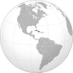 Location of  Cuba  (green)