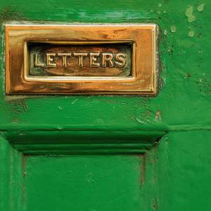 Letter slot in the green door