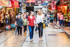 The market shopping in Hong Kong.