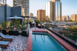 The pool at the Luciano K Hotel, Santiago.