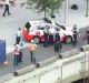 Police and emergency services attend the scene of a workplace accident on a barge at Barangaroo.