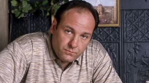 James Gandolfini as mob boss Tony Soprano in the ground-breaking HBO drama <i>The Sopranos</i>.