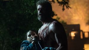 Captin in context of review pls - Jackman as Logan/Wolverine with Dafne Keen as Laura.  