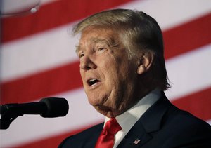 Republican presidential candidate Donald Trump speaks at a rally, Thursday, Sept. 29, 2016, in Bedford, N.H.