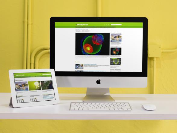 Image of IMac and Ipad with energy.gov site pages displayed on them