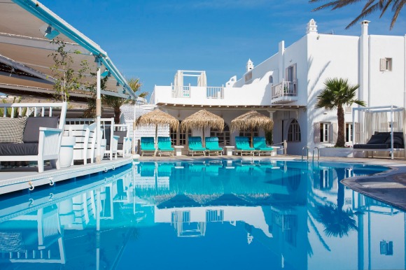 Beachfront luxury: Mykonos Palace Beach Hotel.