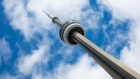 CN Tower toronto weather blue sky and cloud