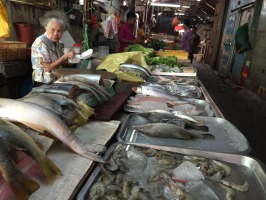 This lady started working at this fish stall when she was 11. She's now 85.
Part of our food tour with Simply Enak.