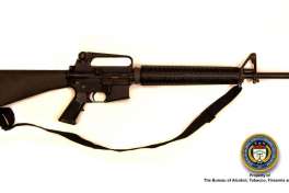 A Bushmaster AR-15 variant, pictured in a Bureau of Alcohol, Tobacco, Firearms and Explosives photo.