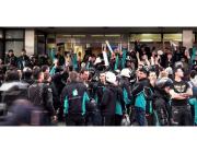 Deliveroo riders on strike, 2016