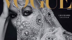 Gigi Hadid on the cover of <i>Vogue Arabia</i>.