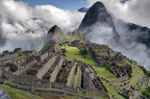 Ancient ruins among the clouds: Machu Picchu in Peru.