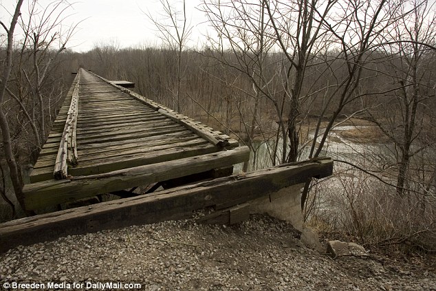 Last sighting: This is the bridge where Abigail Williams, 13, and Liberty German, 14 are last known to have been alive on Monday, thanks to a Snapchat post