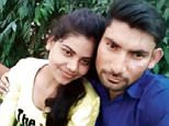 A woman named as Rachna Sisodia (left) was accidentally burnt to death in a funeral pyre after doctors wrongly pronounced her dead hours earlier, it has been claimed. She is pictured with husband Devesh Chaudhary