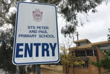 Sign at the front of the school.