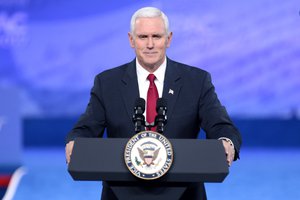 Vice President of the United States Mike Pence speaking at the 2017 Conservative Political Action Conference (CPAC) in National Harbor, Maryland