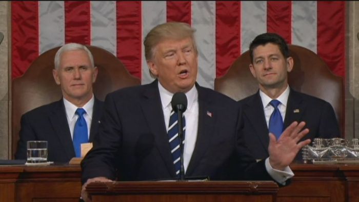 President Donald Trump makes speech to Congress