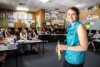 Ex-lawyer turned teacher Belinda Parker in her classroom of students.