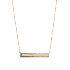 Engravable Pavé Bar Necklace