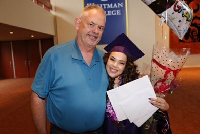   Former Lincoln Alternative High School Principal Jim Sporleder and Kelsey Sisavath. Photo courtesy of Jim Sporleder.  