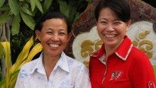 Cambodian sisters Somala and Somalai Seng who fled the Khmer Rouge, but returned to Cambodia and cleared mines.