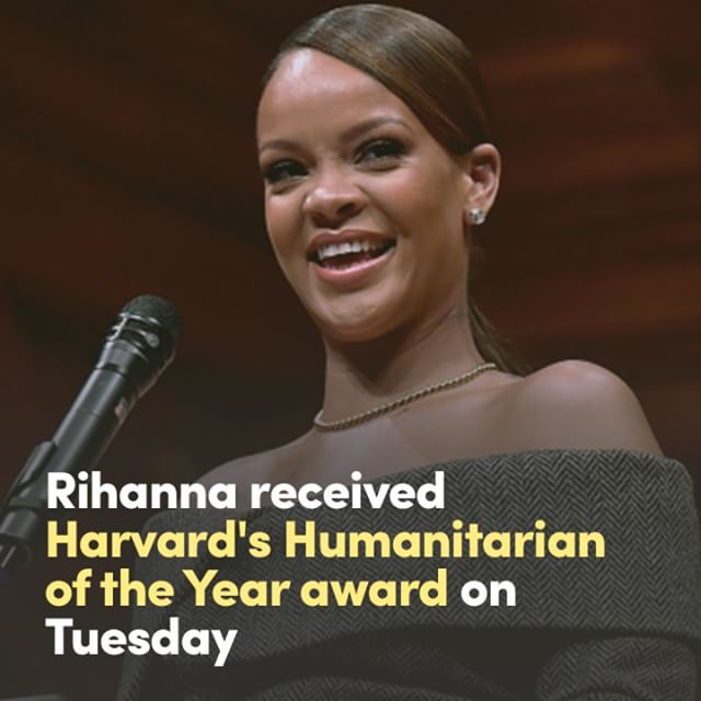 @badgalriri received Harvard's Humanitarian of the Year award.