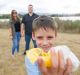 Aidan Brown 7, with Jess Abigail and Sean Brogan, who will will take part in Clean up Australia Day. 