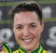 Rebecca Wiasak wins the Individual Pursuit at the 2017 Australian track cycling championships in Brisbane.