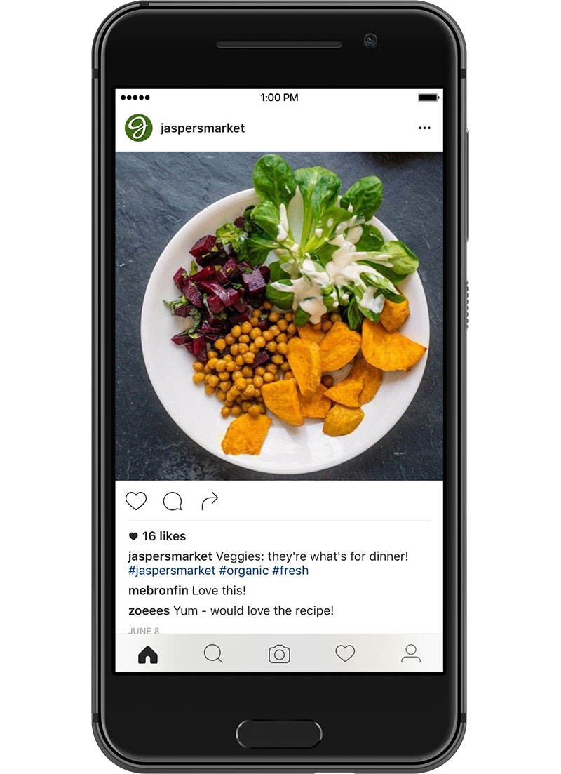 Exempel på en Instagram-annons på mobila enheter