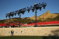 ECEABAT, TURKEY - APRIL 21:  A visitor looks at plaques commemorating the Gallipoli Campaign at Anzac Cove as seats and ...