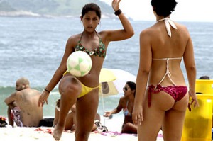 Ipanema Beach Rio de Janeiro soccer girls