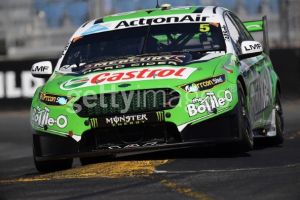 Mark Winterbottom in his Ford Falcon FGX during the  opening round of the Supercars Championship in Adelaide.