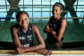 New family: Melbourne Vixens Mwai Kumwenda (left) and Kadie-Ann Dehaney are feeling more at home.