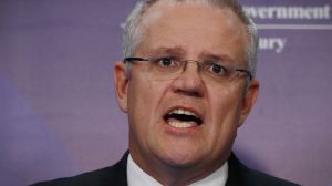 Treasurer Scott Morrison addresses the media during a press conference at Parliament House in Canberra on Wednesday 1 ...