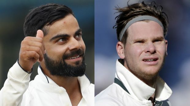 Intense in the middle: Virat Kohli and Steve Smith have a history of trading barbs.